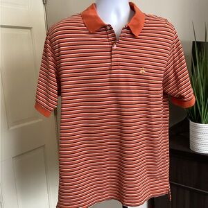 Brooks Brothers Orange and White Striped Polo